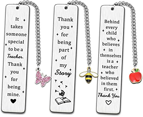 AMZQ Teacher Gifts Teacher Appreciation Bookmark for Women Men - 3PCS Thank You Gifts for Teacher