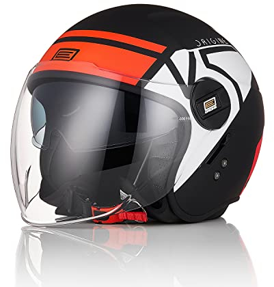 ORIGINE Motorrad Helm Jet Helm Scooter mit Doppelvisier genehmigt ECE 22-06