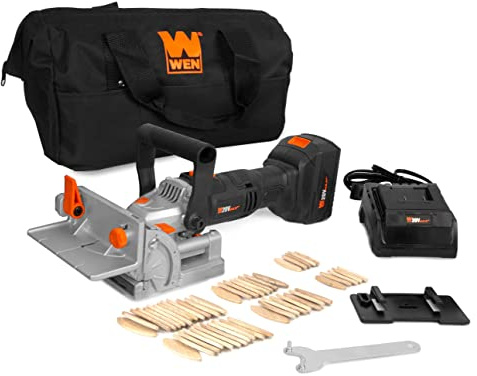 WEN Cordless Plate and Biscuit Joiner Kit with 20V Max 4.0Ah Battery and Charger (20648)