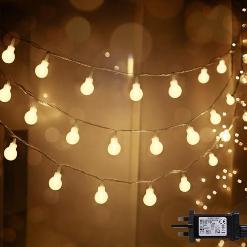 ANSIO® Fairy Lights Plug in 200 LED 20m Christmas Tree Lights for Indoor & Outdoor 8 Modes Warm White Globe String Lights Fairy Lights for Christmas Decorations Garden Bedroom & Party - Mains Powered