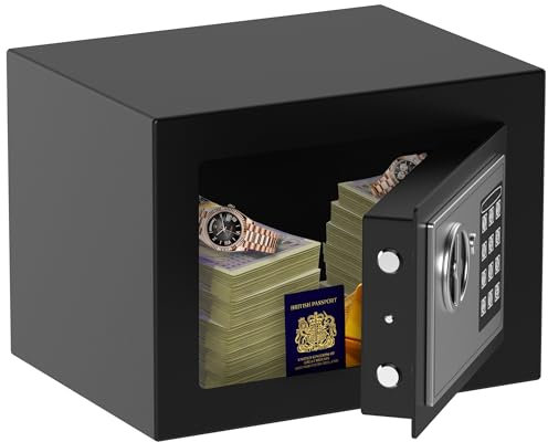 ZENO Digital Safe 4.6L | Steel Box With Digital Keypad & 2 Backup Keys | Tamper Proof Mini Safe for Home, Office & Hotel