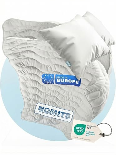 LEOSARA Bettdecke 135x200 Set mit Kissen – Bettenset 135x200 4teilig – Bettdecke und Kissen Set Ganzjahresdecke – Bettzeug – Steppbettdecke & Kopfkissen 80x80 - Öko-Tex