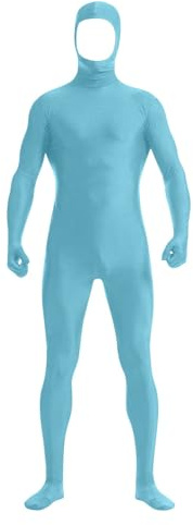 Deguisement Seconde Peau, Costume de Cosplay Homme Zentai, Combinaison Intégrale à Visage Ouvert Unisexe, Bas en Nylon Une Pièce, Combinaison Extensible avec Capuche pour Halloween, fête de Carnaval