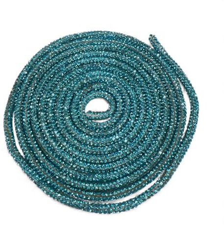 GDO GIOIE D'ORIENTE Cordone Strass in Silicone, 4 mm x 10m, con Cristalli Decorativi per Accessori Moda Borse Fai da te (Blu turchese, 4.0 Millimetri X 10.0 Metri)