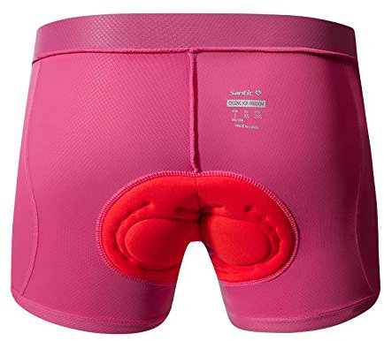 Santic Radunterhose Damen Fahrradunterhose Gepolstert Radsport Unterwäsche MTB Radhose Kurz Fahrradhose Fahrradshorts Radlerhose Rosa S