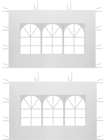 Guangyu Paneles Laterales para Carpa Cenador con Ventana, 2PACK 2 x 3M Panel Lateral Gazebo de Tela Oxford 210D, Panel Lateral de Repuesto para Cenador de Jardín Exterior