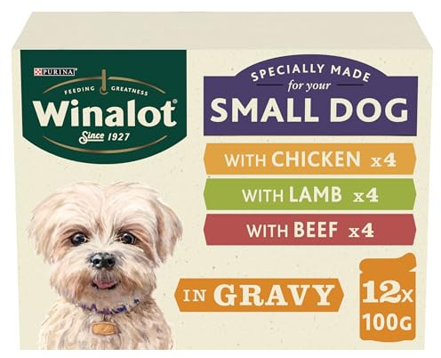 WINALOT Meaty Chunks Small Dog Mixed in Gravy Wet Dog Food 12x100g