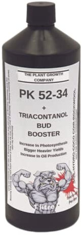 PK 52-34 + Triacontanol Bud Booster - Liquid Fertilizer for Indoor Plants & Herbs - Natural Formula with Hydroponic Nutrients for Bud & Flower Growth, Oil Production - 1 Litre