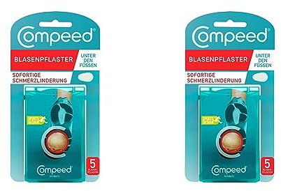 Compeed Sport Blasenpflaster unter den Füßen – Hydrokolloid-Pflaster gegen Blasen an den Fußballen, 10er Pack