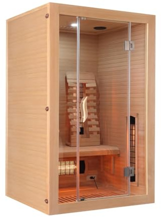 Bagno Italia Sauna infrarossi cm 120x105 con irradiatori full spectrum, bluetooth e cromoterapia