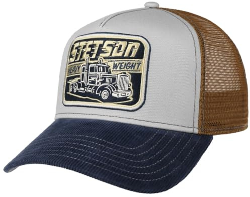 Stetson Gorra Trucker Heavy Weight Hombre - Camionero de béisbol Malla Snapback, con Visera, Visera Invierno Otoño Primavera Verano Verano/Invierno - Talla única Small marrón