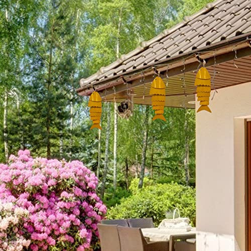 dal portico sospeso il vostro o e artistico gioco a campana di pesce, resistente al vento, decorazione e sospensioni finestra a specchio (giallo, taglia unica)