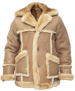 Infinity Leather Mens Designer Beige Long Winter Real Sheepskin Coat