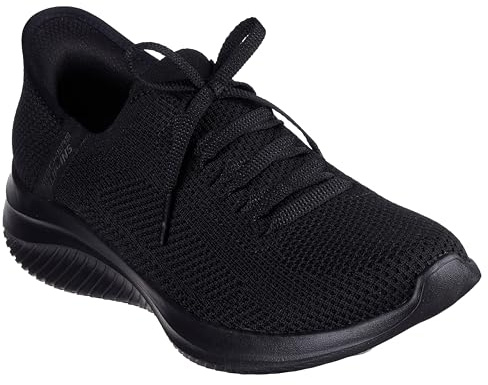 Skechers Women's Ultra Flex 3.0 Elevated Motion Slip-On Sneakers, Black Knit/Trim, 6 UK
