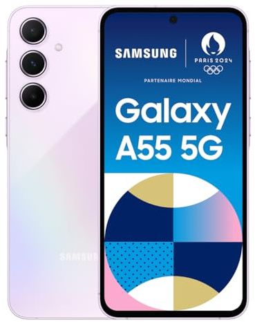 Samsung Galaxy A55 5G Android Smartphone 8GB RAM 6.6 Inch SIM Free 128GB Lilac