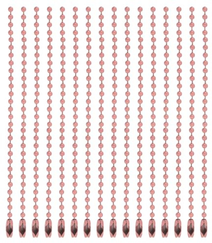 QUARKZMAN 20Pz 5 Pollici 12Cm Catena a Perline a Sfera, Catena a Sfera Metallico con Connettori per Ornamenti Appesi Gioielli Collana Targhetta per Cane Portachiavi, Rosa Chiaro