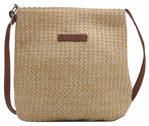 MLPKOI 1 Sac à Bandoulière en Paille pour Femme, Style Boho Sac à de Plage Tout Assorti pour l'été, Loisirs Pochette Bandoulière Femme pour Plage, Voyage et Vacances