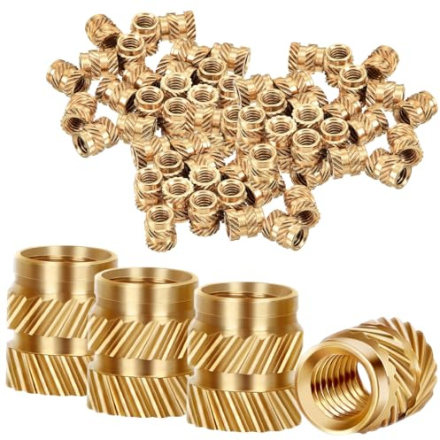Inserto roscado M4, 100 casquillos roscados de latón M4, tuerca de inserción para piezas de plástico, tuercas moleteadas para embutir en piezas de impresora 3D por calor