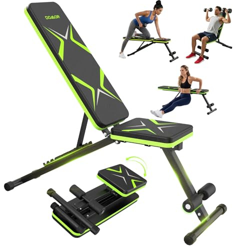 Panca Palestra Multifunzione, 7 in 1 Panca Pesi Regolabile,Panca Addominali, Panca Piana Pieghevole Fitness Adatto per Casa e Palestra, 150Kg Capacità di Peso