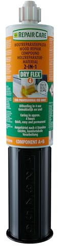 Repair Care Dry Flex® 4 2-in-1 - Elastic Wood Repair Compound, Ideal for Permanent Repair of Decayed and Damaged Wood, Paintable After 4 Hours