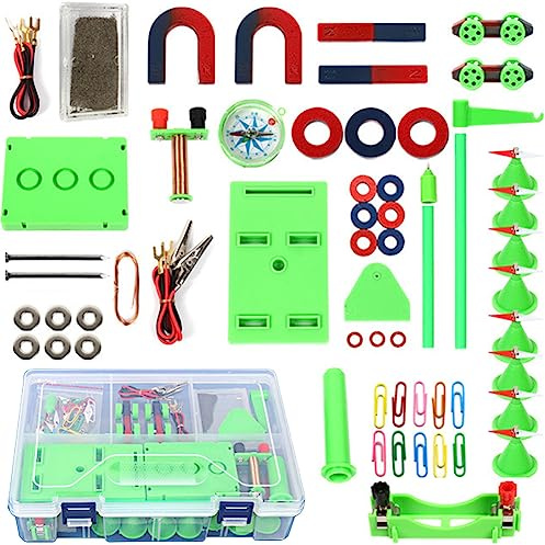 STEM - Kit scientifico per bambini, kit per esperimenti di elettricità e magnetismo, set di apprendimento per circuiti elettromagnetici, giocattoli educativi per scuola, laboratorio, fisica, regalo di