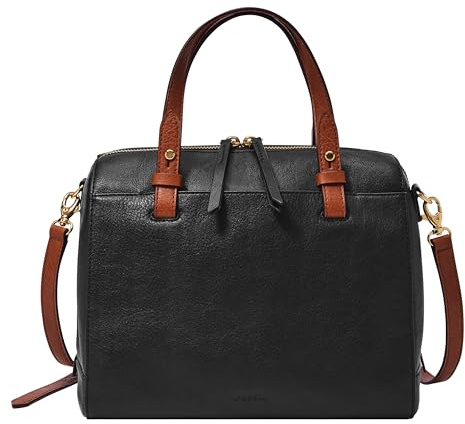 Fossil Damen Rachel Satchel Geldbörse Handtasche für Frauen, Schwarz, Einheitsgröße