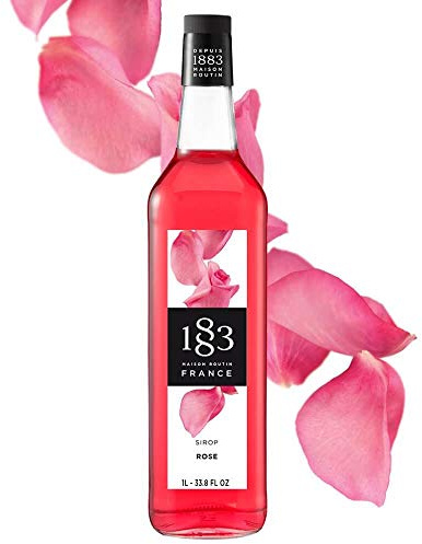 1883 Rose Syrup for Drinks, Made in France, 1 Liter Glass Bottle