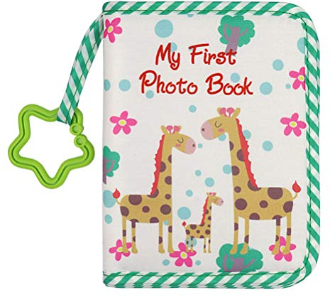 Generic Baby Photo Album - 4x6 Inches, Holds 17 Photos, Green, 5.5 x 6 Inches, Stoff, Baby und Stern Theme