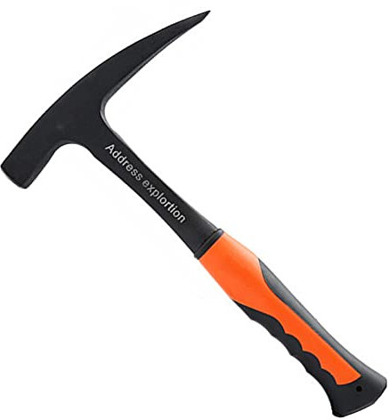 Martillo de prospección profesional con mango antideslizante, martillo geológico, martillo puntiagudo integral de acero con alto contenido de carbono, herramienta de prospección geológica