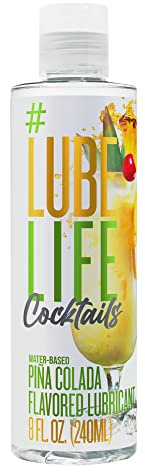 LubeLife Water-Based Piña Colada Flavored Lubricant, Personal Lube for Men, Women and Couples, Made Without Added Sugar, 8 Fl Oz