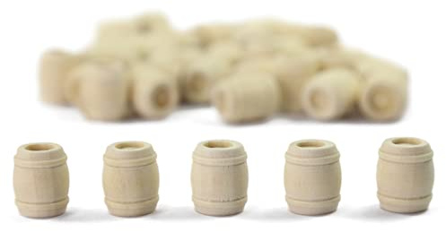 Evemodel Wooden Bucket Water Barrel Track H0 1:87 Wooden Barrels for Model Making Landscaping Decoration (15.1 mm) Pack of 50