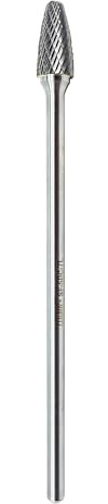 LU&MN SF-5 Tungsten Carbide Burr, 1/2×1” Head, 1/4×6 Shank, 1PCS