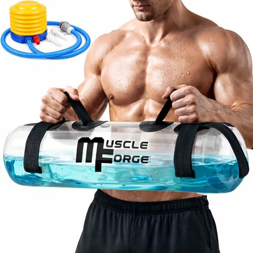 MuscleForge Aqua Power Bag 15 kg – Borsa Acqua Regolabile per Allenamento Funzionale, Stabilità e Core Training, Aquabag Fitness con Pompa Inclusa