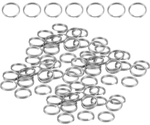 100 Stk Schlüsselringe Klein,Schlüsselring Ø 9mm,Flache Schlüsselanhänger Ring,Spaltring mit Innendurchmesser für Schlüssel Organisation/Reparatur,DIY Schmuckherstellung