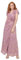 Maya Deluxe Women's Maxi Dress Ladies Wrap V-Neck Short Tiered Flutter Sleeve Gold Foil Jacquard Corsage A-line Prom Ball Gown, Orchid Pink, 14