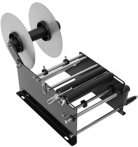 Labeling Machine etikettmaskin för rund flaska burk etiketteringsenhet halvautomatisk etikettflaska flaskor manuella flasketikettanvändare runda burkar små plastflaskor svart