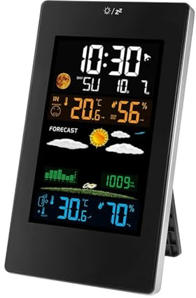 YVAAASIYC Stazione meteorologica con Schermo a Colori Orologio da Parete Digitale Temperatura umidità Sensore Wireless Tavolo Scrivania Sveglia Elettronica
