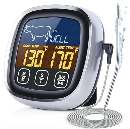 Medidor Digital de Temperatura para Carne,Herramienta De Medición Digital,Medidor De Temperatura Para Cocina Impermeable - Para Cocina, Cocinar, Alimentos, Parrilla, Horno, Barbacoa Y Hornear