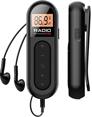 UMOOLO FM Radio, Rechargeable Transistor Radio,Pocket Digital Receiver with Excellent Reception, Earphone, Belt Clip for Jogging,Walking