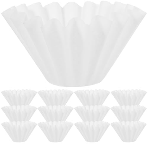 VILLCASE Filtros de Café Grandes de Papel Claro para Espresso 50 Piezas Taza Filtrante Ondulada para Máquina de Goteo Filtro Desechable para Café en Polvo Suministros