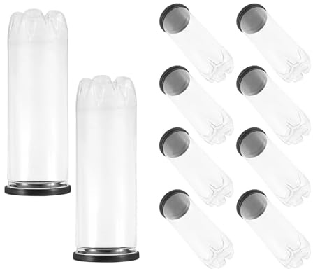 SOLUSTRE 10 Pièces Tube à Balles de Tennis Transparent en PVC, Porte-balles Portable, avec Bouchon, pour Balles de Tennis Golf, Entraînement et Usage en Équipe