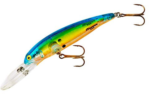 Bomber Lures Deep Long Slender Minnow Jerbait Angelköder, Angelausrüstung und Zubehör, 8,9 cm, 1,9 g, Chartreuse Flash Blue Back/Orange Belly (B24ACHLO)