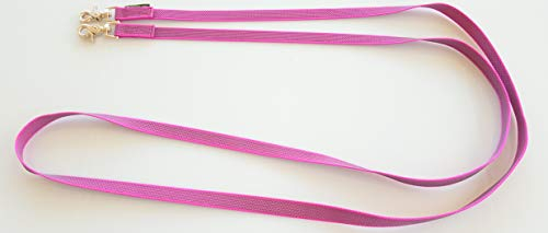 elropet Gummierte Zügel m. Zügelhaken Silber Gummizügel Fuchsia (2,20m Shetty)