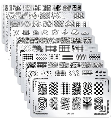 SILPECWEE 10Pcs Nail Art Stamping Plates Set Animals Design Nail Image Stamp Plates Manicure Templates Nail Art Stamps Tools for Women DIY Nails Supplies