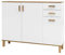 Schildmeyer Padua Schuhschrank weiß Glanz/Eiche-Landhaus Dekor, HxBxT 114,5 x 142 x 35 cm