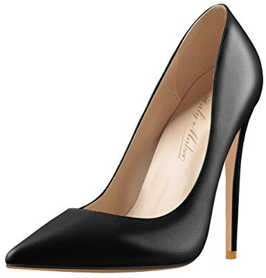 Only maker Damen Klassische High Heels Spitze Elegante Pumps Stiletto Damenschuhe Schwarz 37 EU