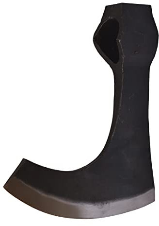 Warriors Outfit Hacha vikinga Barbuda – Cabeza de Hacha vikinga forjada a Mano, Acero de Alto Carbono, Multiusos, tamaño Adulto, Negro, 19 cm