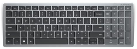 Dell KB740 Compact Multi-Device Wireless Keyboard – Dual Mode RF & Bluetooth 5.0, Full-Size Layout, Quiet Typing, Long Battery Life, Secure AES-128 Encryption, UK QWERTY Layout – Titan Grey
