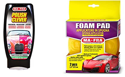 Ma-Fra 1457314 Polish Clever Cera e Polish - Tradizionale, 250ml & A0094, Foam, Pad in Spugna per Dressing, Polish, Cere e sigillanti