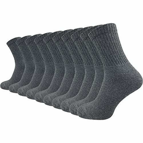GAWILO Herren Arbeitssocken (10 Paar) | WORK Socken mit viel Baumwolle sind atmungsaktiv und verhindern Schweißfüße | Extra verstärkter Plüschfuß | Schlichter, cleaner Look (43-46, grau)
